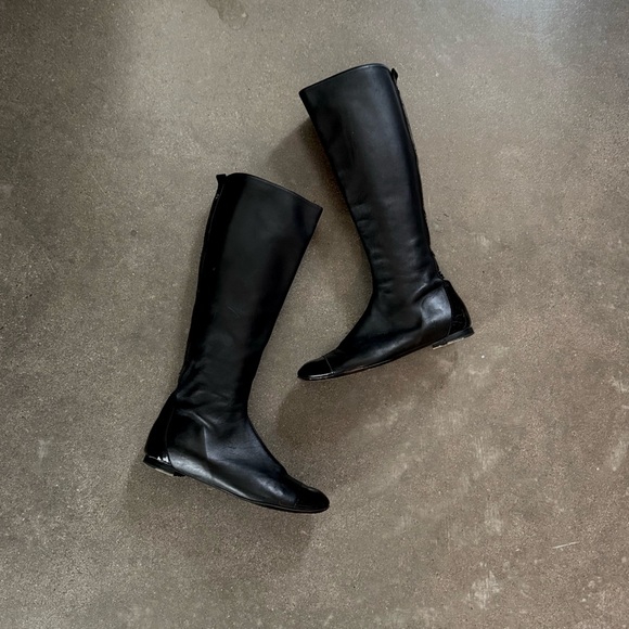 AGL Italian Leather Patent Cap Toe Boots - Picture 4 of 4